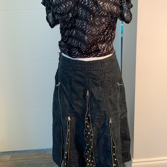 Basic LAW denim zipper skirt - Picture 4 of 4